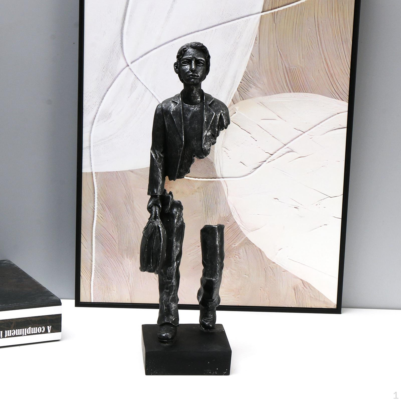 

Статуя человека, ремесла, настольный орнамент из смолы, фигурка абстрактного искусства для книжной полки, шкафа