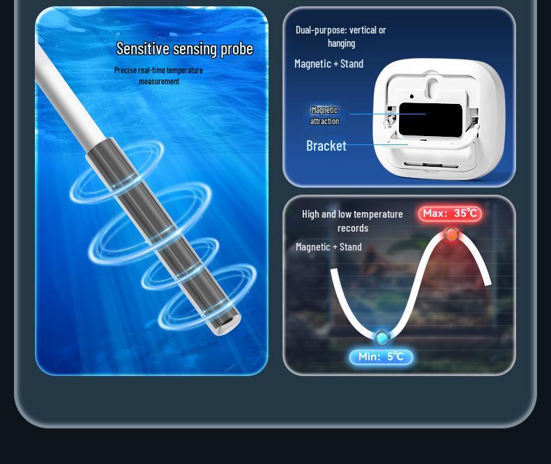 High-Precision Aquarium Thermometer for Fish and Turtle Tanks