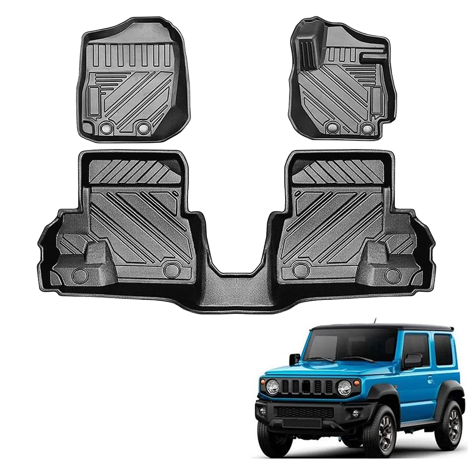 

Suzuki Jimny JB64 JB74 3D Коврики для пола Jimny 3D Коврики для пола для автоматической коробки передач Материал TPE Водонепроницаемые Пятноустойчивые Износостойкие Jimny чёрный