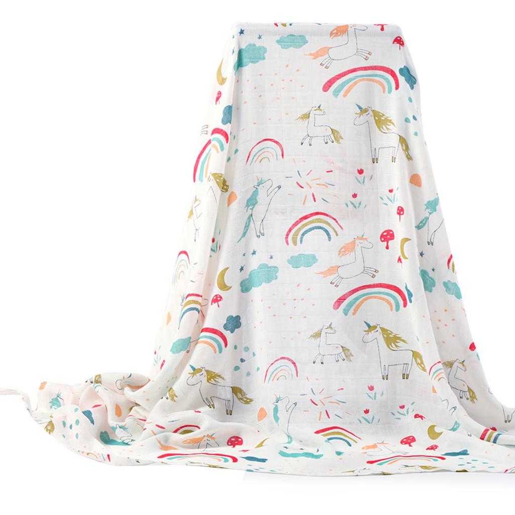 Insular Muślinowy Kocyk Otulacz Włókno Bambusowe i Bawełna Kocyki Niemowlęce Miękkie i Oddychające Przenośne