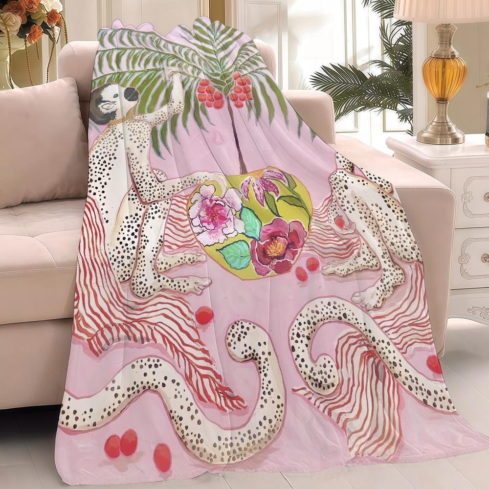 Aesthetic Animal Exotic Style Art Blanket Warm Soft Suitable For Bedroom Sofa Bed Living Room Office Travel Camping Gifts