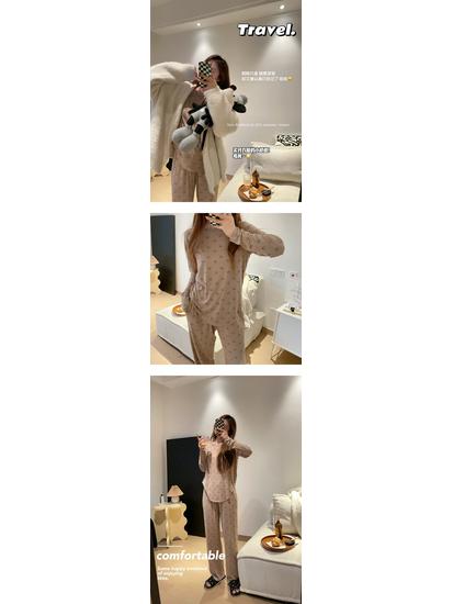 Set de lounge Smiley pentru femei: Mânecă Lungă & Pantaloni pentru Toamnă/Iarnă