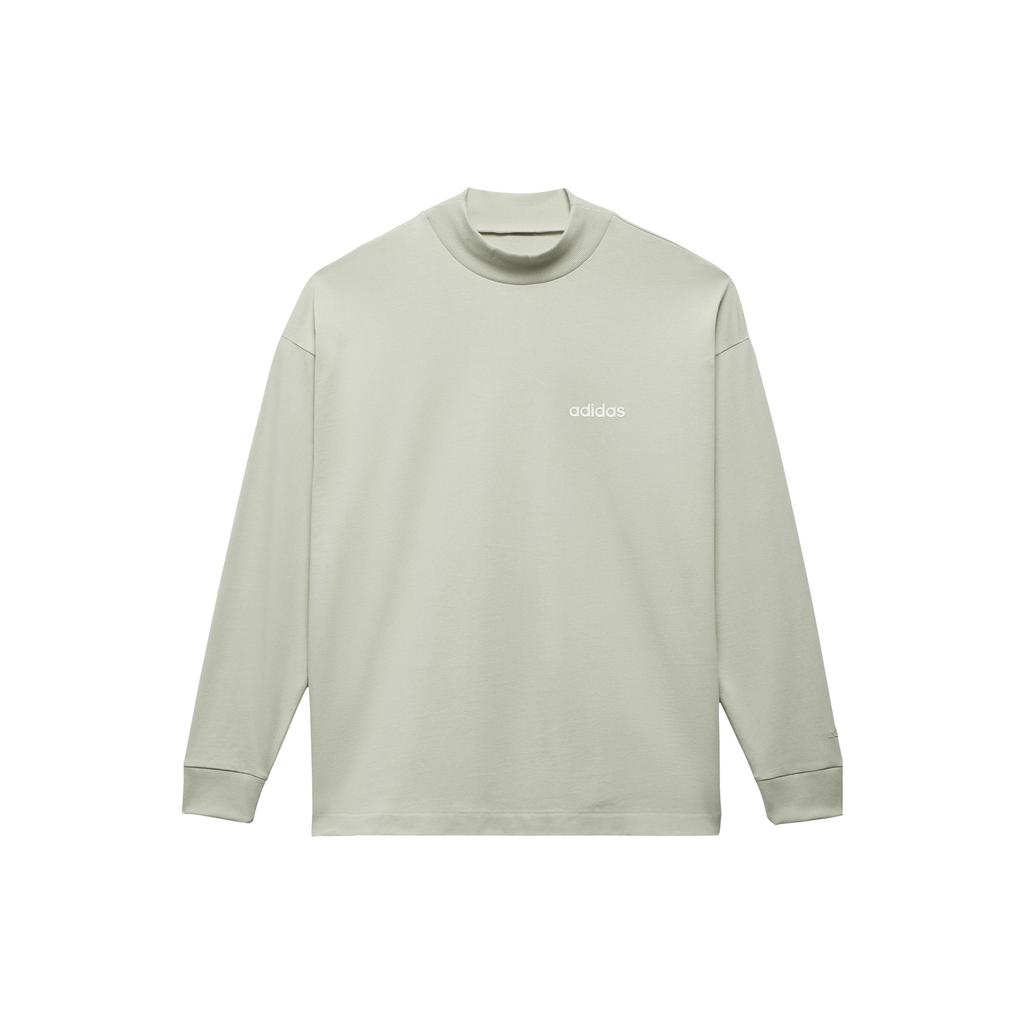 Adidas Originals Basketball: Chapter 1 Series Long Sleeve Tee With Letter Logo Print Unisex Tops Halo-Green IA3422