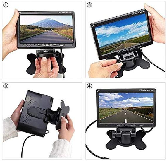 OBEST LCD 24V to 12V Remote Control Direct Power Backup Dual Video Headrest Monitor Frame 7-inch On-Dash Monitor, Compatible, Switchable, Connection,