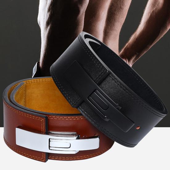 Cintura Lombare Sportiva Regolabile Spessa Pelle di Mucca Bodybuilding Monocolore Protegge la Vita Powerlifting Bilanciere Cintura Fitness Forniture Fitness
