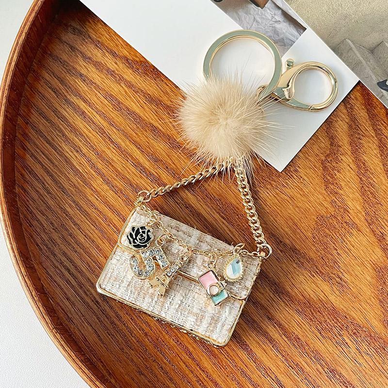 Chaveiro de Metal para Bolsa de Luxo Formato de Bolsa de Couro Feminino Charme de Alta Qualidade Decoração Suporta um Selo Bolsa de Couro Leopardo