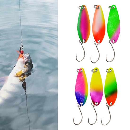 6Pcs 5g/4cm Colored Sequins All Water Universal Sharp Hook Increase Rate Angling Willow