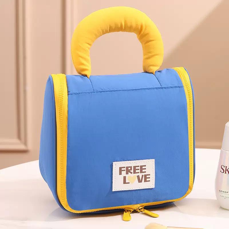 Portable Large Capacity Cute Makeup Bag with Hook for Travel and Business Trips