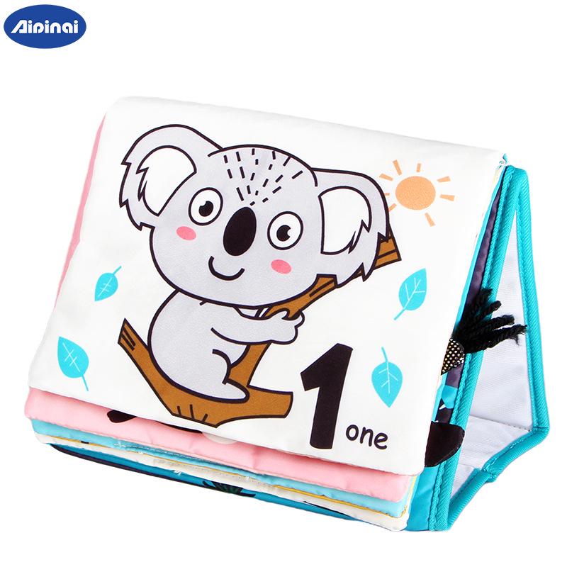 

Тканежная книжка Aipinqi, настольный календарь для малышей с тренировкой подъема головы и зеркалом-кривлякой для изучения цветов - В наличии