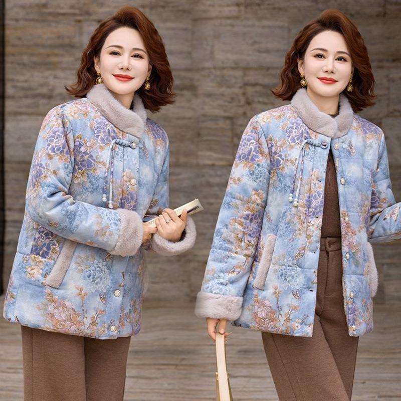 Padded Clothes Chinese Women's Padded Jackets, Piled and Thickened Warm Jackets Chinese Padded Clothes Women