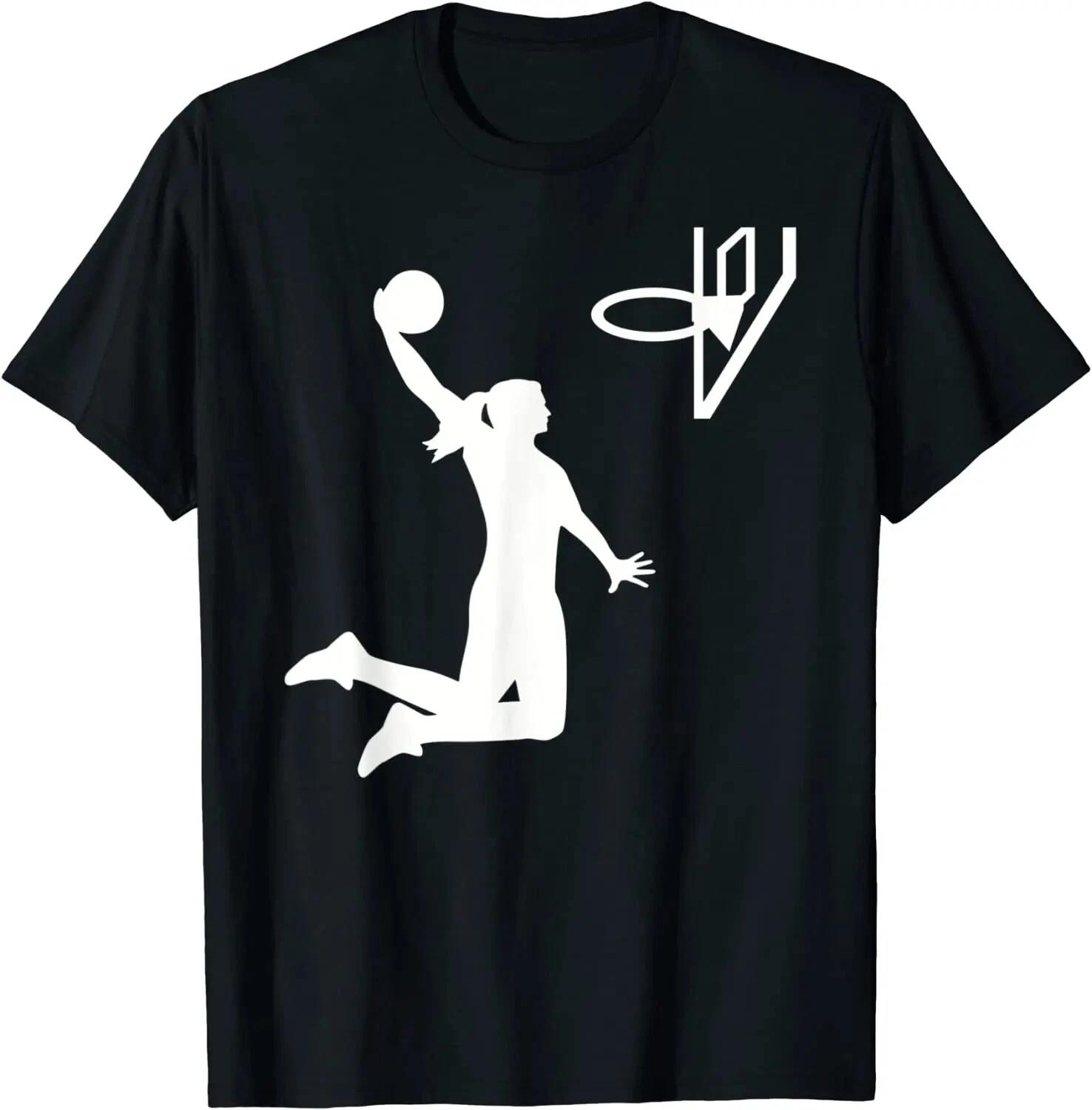 Basketball Girl T-Shirt-Player Basketball-Lover Graphic Tee Short Sleeve M