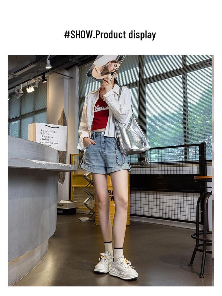 Women's 7cm Thick Sole White Lace-Up Sneakers - Height-Boosting Platform Athletic Shoes