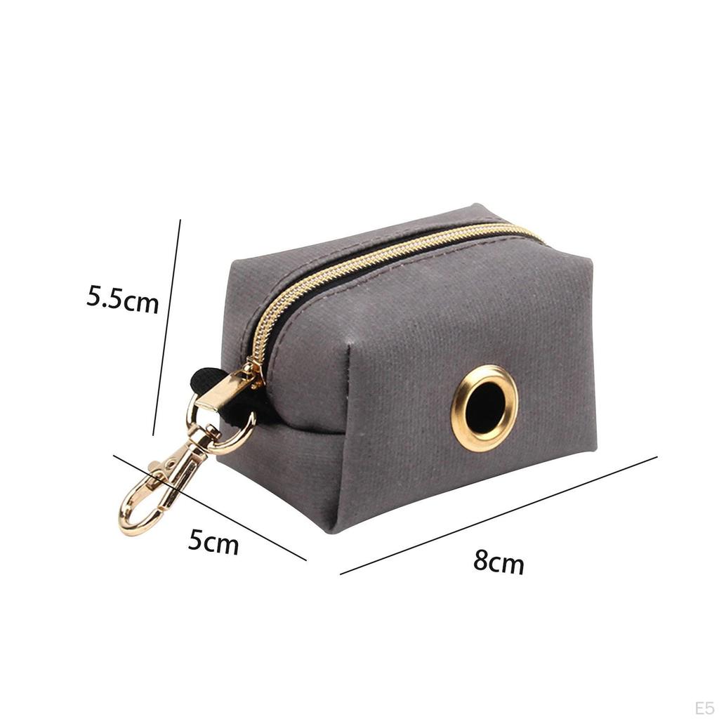 Canvas Dog Poop Bag Holder Waste Dispenser with Zipper Puppy Scratch Resistant Zipped Container