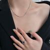 S925 Sterling Silver Dice Necklace with Colorful Stones - Women's Unique Irregular Heavy-Duty Clavicle Chain