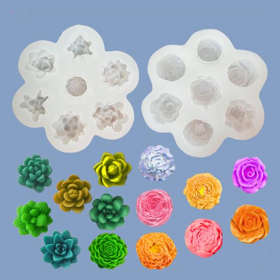 Flower Silicone Mold for Cake Chocolate Soap 3D Rose Handmade Candle Gypsum Mold Food-Grade Reusable Baking Tools