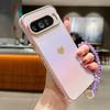 KEYSION Gradient Colorful Phone Case for Google Pixel 10 Pro XL 9 Pro 9A 8A Soft TPU Shockproof Back Cover With Crystal Bracelet
