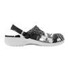 White Printed EVA Clogs Women Men Breathable Lightweight Slip On Garden Beach Pool Bathroom Home Casual Shoes Beach Travel Wear