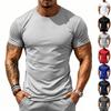 Einfarbiges Sommer-T-Shirt: Sport & Freizeit Netz-Baselayer – Herren Kurzarm Rundhals Slim-Fit T-Shirt