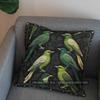 2D Green Birds Pattern Decorative Cushion Cover Pattern Cushion Cover Suitable For Sofa Bedroom Car Pillow Cover