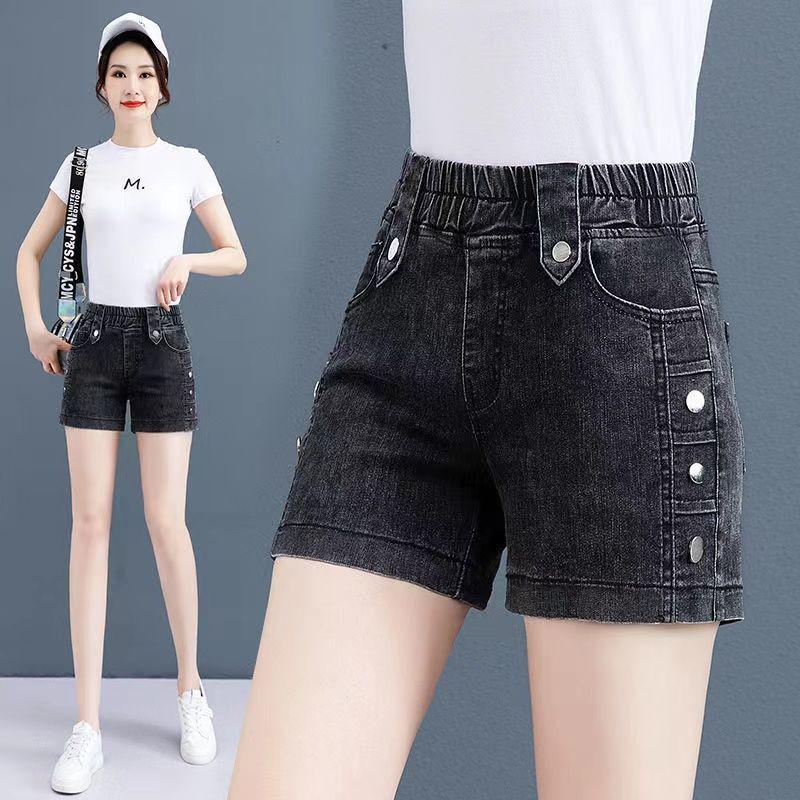 

Women s High-Waisted Stretch Denim Shorts, 2026 Summer Slim-Fit, Versatile Straight Leg. M recommended for 85-105 lbs