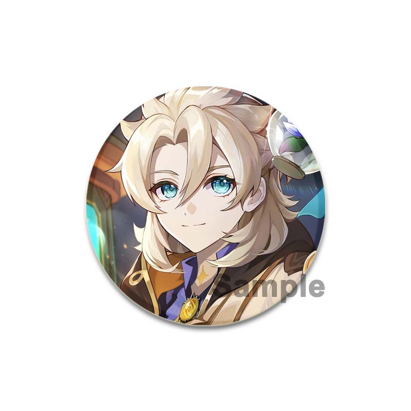 32/44/58mm Genshin Impact Albedo Pin Handmade Brooch for Clothes Cartoon Cosplay Badge Backpack Decoration Jewelry Gift