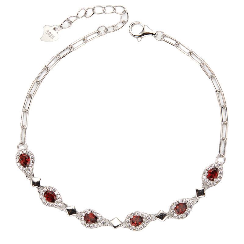 Earrings Jewelry S925 Sterling Silver With Natural Garnet Amethyst Bracelet Women