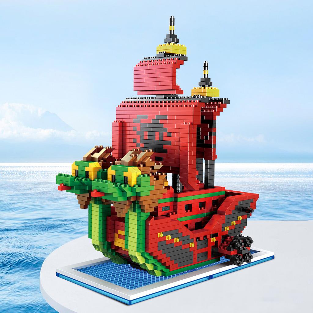 Ocean Pirate Ship Plastic 3D Model Building Blocks for Adults Boys Micro Mini Bricks Toys Kits Assemble Sailboat Wars