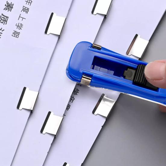 Yousheng Paper Binder Push Clip Refills, Reusable Stainless Steel Binding Clips for Office File Organization, Long Tail Document Clips for