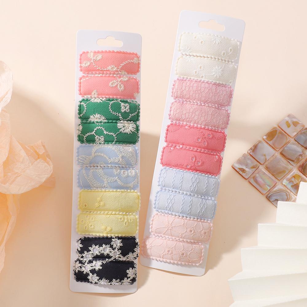 20pcs/set Lovely Cotton Print floral BB Hair Clips for Baby Girls 2.2'' Colorful Summer Hairpins Headwear Kids Hair Accessories