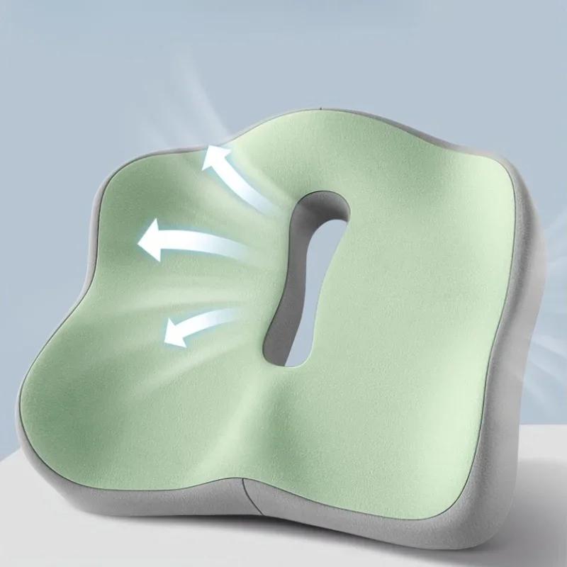 Memory Foam Seat Cushion Ergonomic Lumbar Support Pillow Breathable for Office Car Wheelchair Posture Corrector