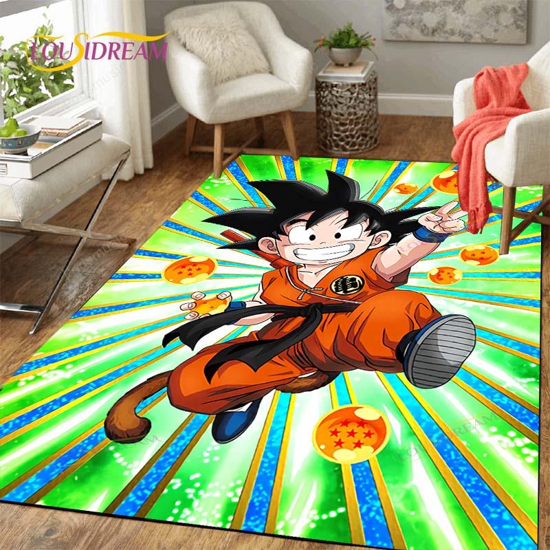 Alfombra antideslizante con dibujos de Dragon Ball Goku para suelo, alfombra cuadrada de calidad para habitación, suelo de baño y cocina extraíble, alfombra impermeable