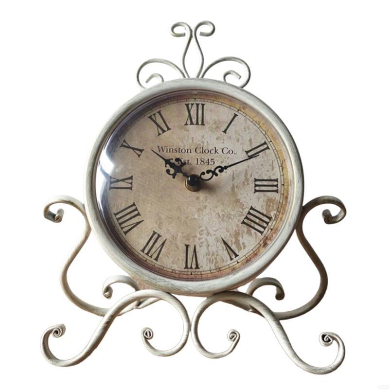 62KD Metal Desk Clock Classical Table Clocks Perfect for Bookshelves Desk Decoration