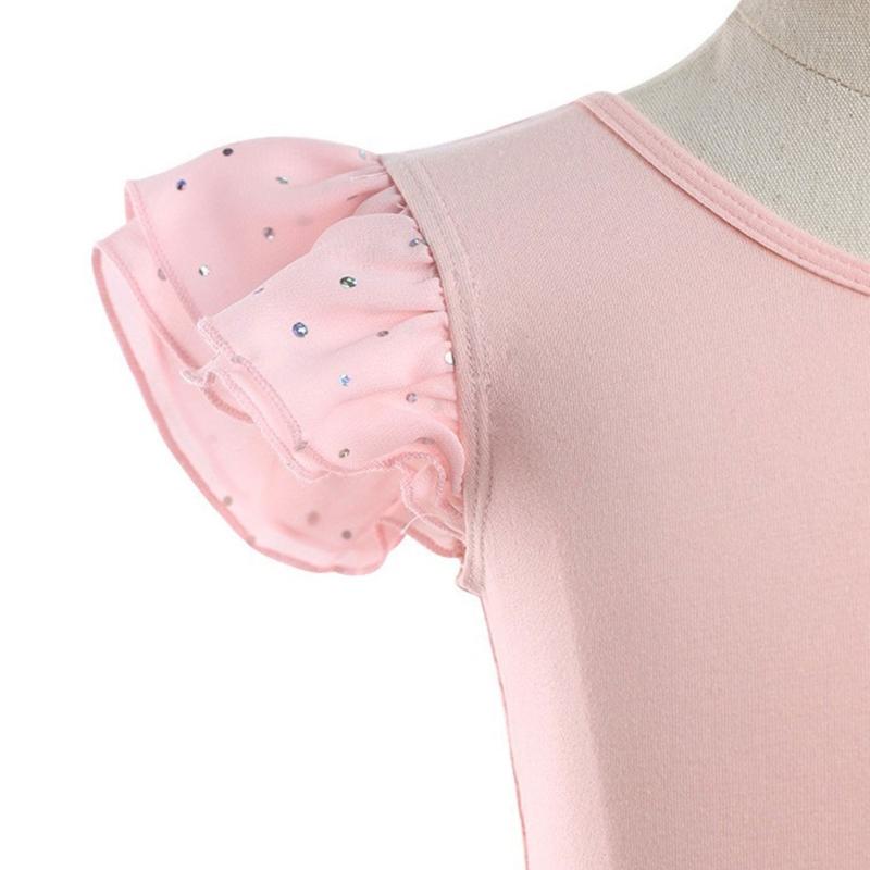 Tanz-Leotards mit Tüllrock Gymnastik Ballerina Outfit Kurzarm Ballett Tanzkleid Tanzbekleidung für Kinder Kleinkind