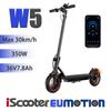 iScooter W5 Folding Electric Scooter with Bag, 350W, 36V7.8Ah, Up To 30km/h, APP Control, 8.5" Tires, Rear Disc Brake, IPX4 Waterproof