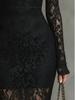 Elegant Black Lace Mermaid Party Dress