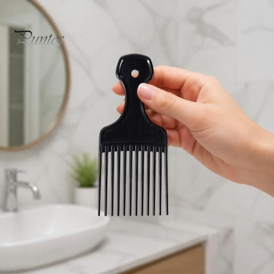 Pettine per Acconciatura Uomo Donna, Denti Larghi Sollevante Districante, Plastica Afro Riccio, Spesso