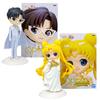 2 Stück Anime Sailor Moon Tsukino Usagi Chiba Mamoru Einzigartiges Hochzeitskleid Satsuki Modell Spielzeug Geschenk Actionfigur 10CM PVC