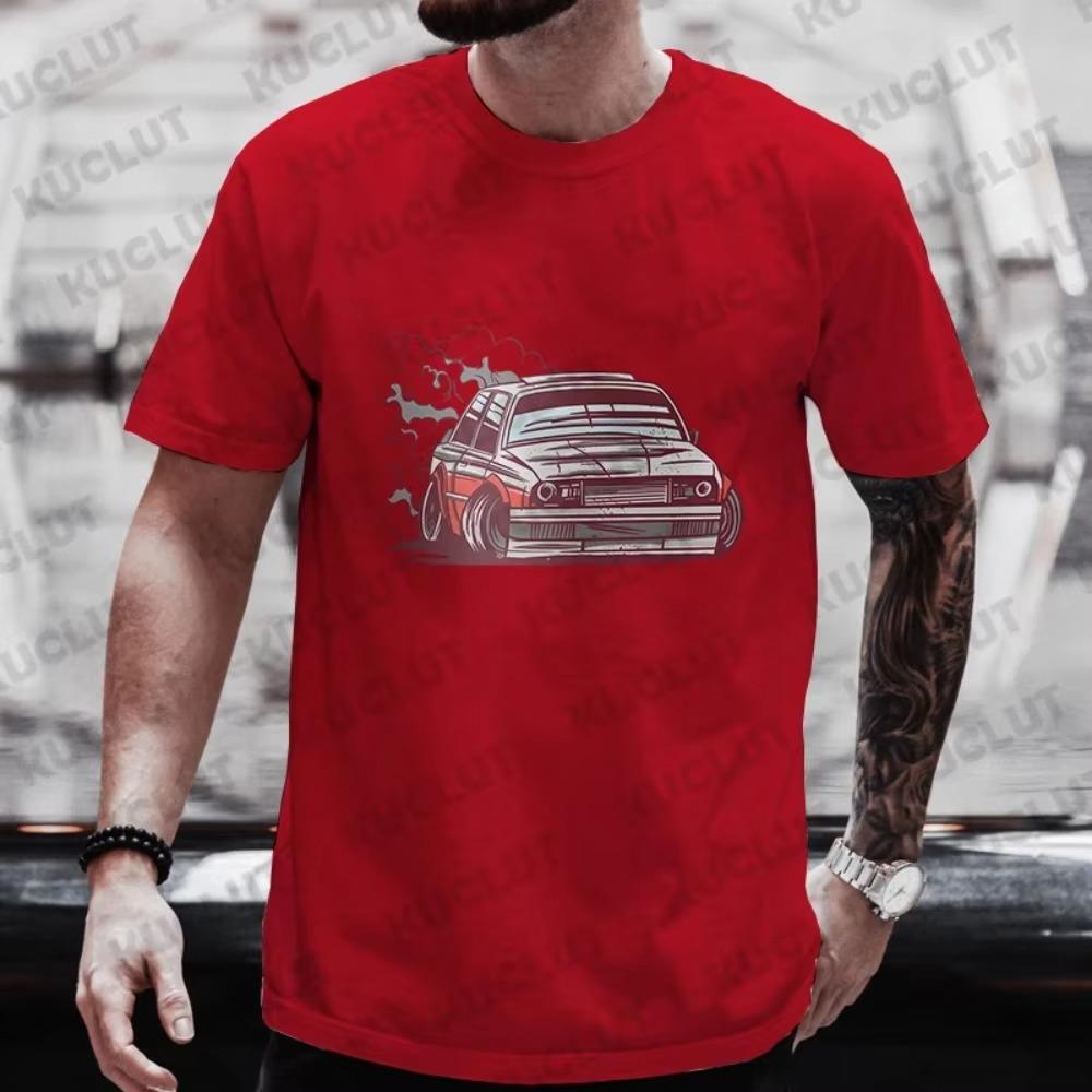 Men's Street T-shirt Car Motorsport Drifting Print Tops Tees Summer T Shirt Stylish Oversized Tee Shirt for Men Tshirt Clothing