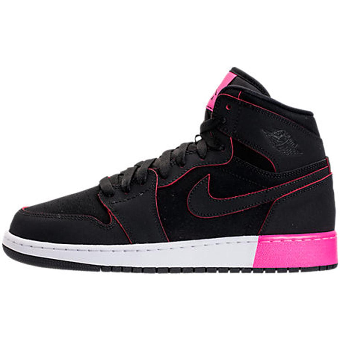 Jordan 1 Retro High Black Hyper Pink White GS 332148-024 38.5