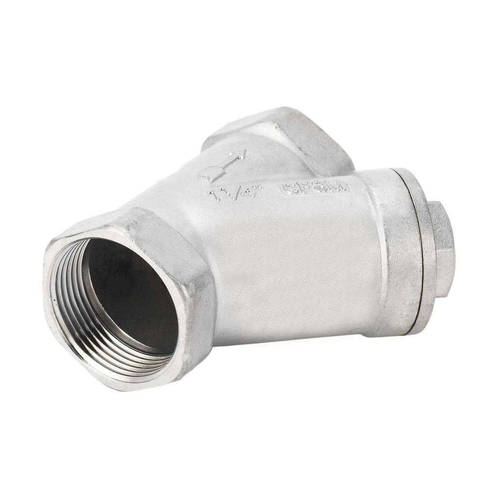 Y Type Strainer 1‑1 4 Inch DN32 Thread 304 Stainless Steel Filter Valve Pipe Fitting for Water Oil Gas