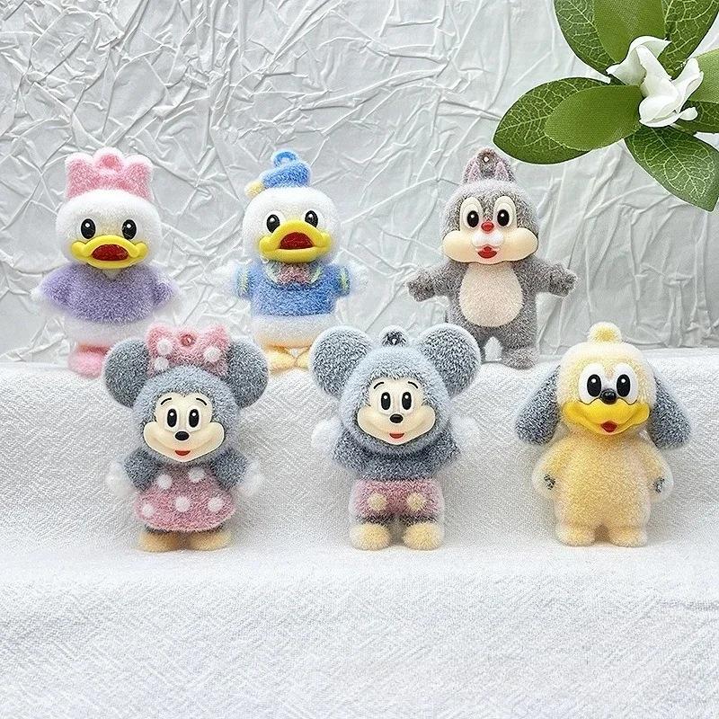 Disney Cartoon Flock Donald Duck Keychain Mickey & Minnie Pendant Toy Cute Bag Accessory Doll Kid Christmas Party Smal Gifts
