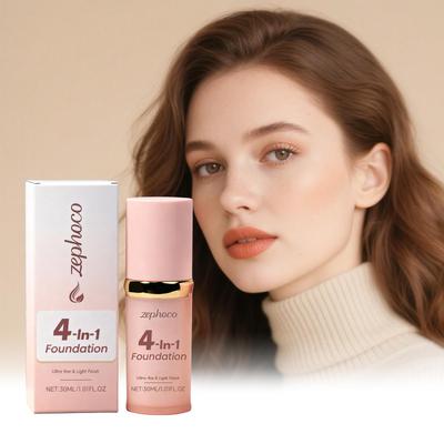 Fondotinta Liquido 4 in 1 Alta Coprenza Protezione Solare Lunga Tenuta Trucco Impermeabile Base Trucco Opaca Cosmetici