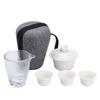 Suet jade porcelain high-end outdoor travel tea set Kuaike cup one pot two or three cups portable ceramic gifts