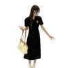 Polo Collar Dress Girls Summer New Middle School High School Students College Style Waist Casual Long Skirt