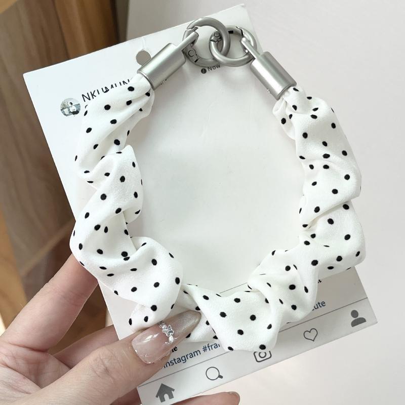Polka Dot Heart Print Phone Chain Wrist Strap Lanyard Anti-Fall Universal Mobile Accessory for Women for Shopping Trips