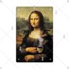 Vintage Sexy Funny MonaLisa Metal Sign Metal Tin Plaque Metal Vintage for Pub Bar Sign Man Cave Decoration Iron Plates