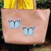 6pcs Sequins Butterfly Honeybee Clothes Patch Iron On Applique DIY T Shirt Fabric Sticker(Blue