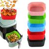 2 Peças Quadradas de Silicone para Air Fryer 8 Polegadas Reutilizáveis Cesta de Air Fryer Panela Reutilizável Forro de Forno Assadeira para Cozinha Tapete para Air Fryer Acessórios