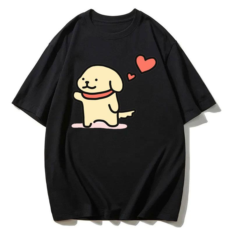 Maltese Dog Couple Cute Simple Pen Line Dog Aesthetic Clothing Unisex Style Graphic T Shirts Cartoon New in Tops Tees Tshirt