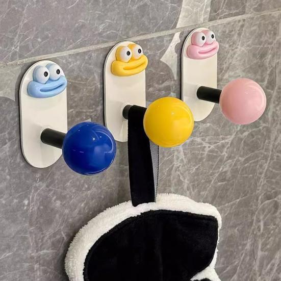 4Pcs Punch Free Wall Hooks Strong Load-bearing Creative Shape Self Adhesive Wall Mounted Clothes Key Towel Hangers